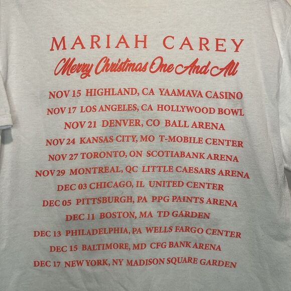 Mariah Carey- Merry Christmas One And All Tour Date T-Shirt- Size M/L - Picture 5 of 5
